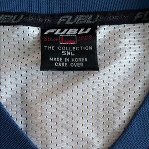 Vintage used FUBU Mesh Sports Jersey in White and Navy Sz 5XL